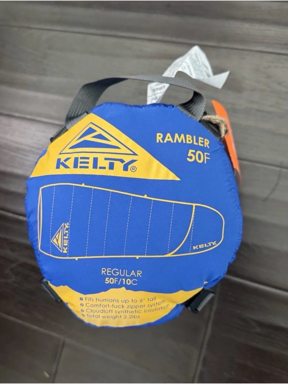 Kelty Rambler Sleeping Bag Regular 50F/10C 2.2lbs Fits Up to 6' Tall Blue/Tan